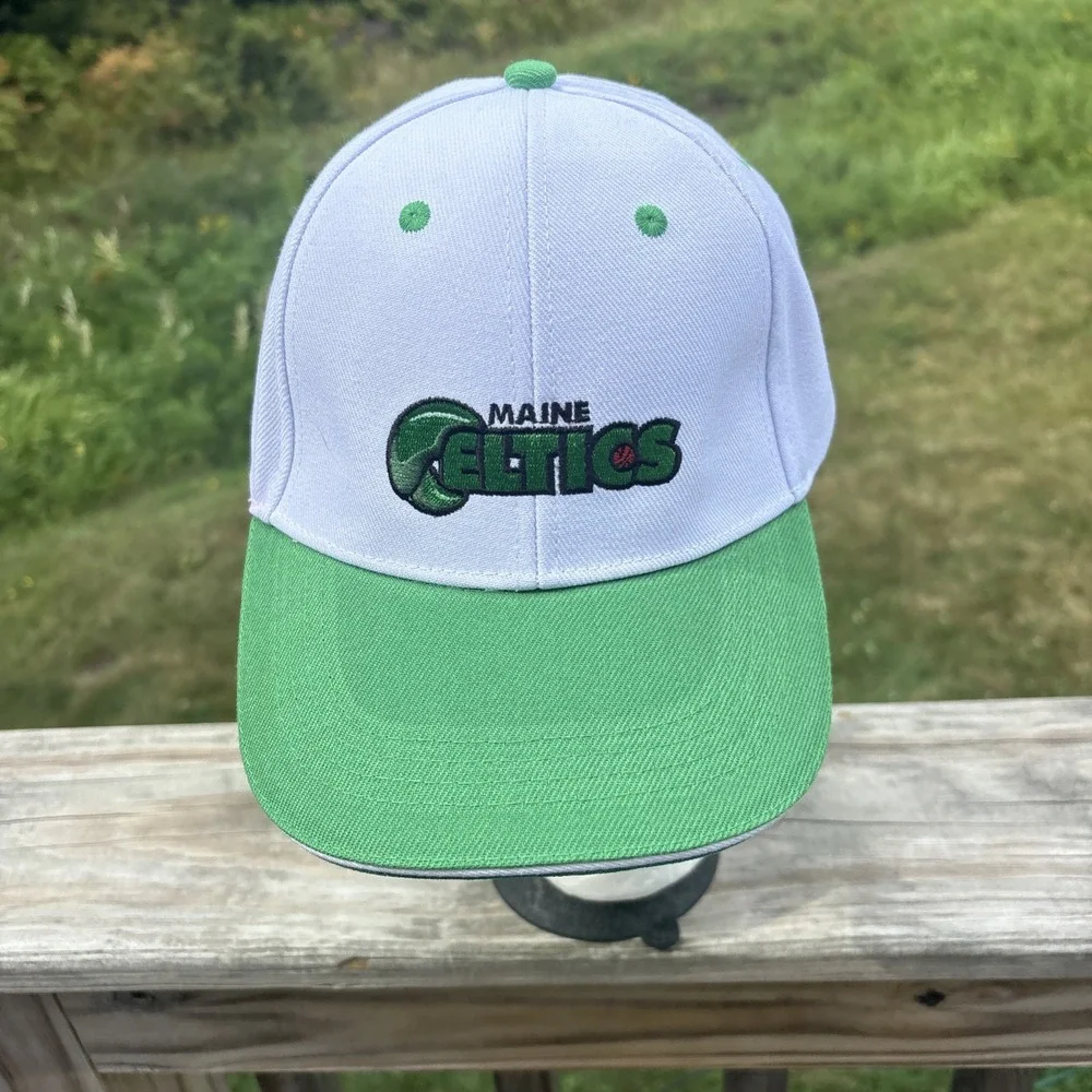 Maine Celtics white with green brim minor league basketball cap TD Bank